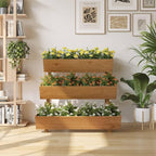 3-Tiers Wooden Raised Garden Bed Tiered Planter Box Flower Pots Vertical Garden - Image 8
