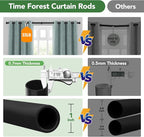 2 Pack Curtain Rods for Windows 66 to 120, 1 Inch Black Adjustable Heavy Duty - Image 8