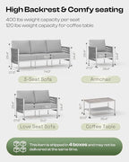 Aluminum Outdoor Patio Furniture Set - Image 7