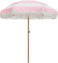 AMMSUN 7ft Patio Umbrella with Fringe Outdoor Tassel Umbrella UPF50+ Premium by AMMSUN