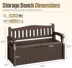 80-Gallon Outdoor Storage Bench, Waterproof Deck Box - Image 3
