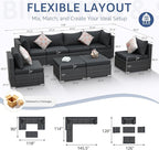 NICESOUL 8 Seater Modern Luxury Outdoor Furniture Set, Extra Large PE Wicker - Image 4