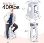Delxo Folding Step Stool 17.5 Inch White Step Stools - Image 2