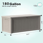 EasyUp 180 Gallon Outdoor Storage Box, Resin Waterproof UV-Resistant Deck Box - Image 2