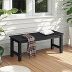ONBRILL Outdoor Benches Weatherproof, 2-Person Poly Lumber Garden Bench - Image 2