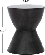 Safavieh Outdoor Athena Black Modern Concrete Round Accent Table - Image 9