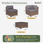 Aoxun 11 Piece Patio Furniture Set Wicker Rattan Patio Conversation Set Outdoor - Image 8
