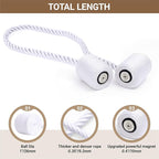 Hion Magnetic Curtain Tiebacks White 4 Pack, Curtain Tiebacks Buckles Holdbacks - Image 2