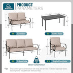 MFSTUDIO 7 Seats Large Metal Patio Conversation Sets, 5 Pieces Outdoor - Image 7