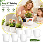 Plant Pots 7 Inch Self Watering Pots, 6 Pack Plastic Planters - Image 6