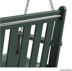 POLYWOOD Vineyard 5-Foot Porch Swing, Heavy Duty HDPE Outdoor Hanging Bench - Image 6