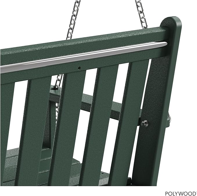 POLYWOOD Vineyard 5-Foot Porch Swing, Heavy Duty HDPE Outdoor Hanging Bench - Image 6
