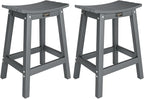 VINGLI 24 Inch Outdoor Bar Stools Set of 2, HDPE Weather Resistance Counter by VINGLI