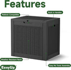 EasyUp 34 Gallon Resin Deck Box Waterproof, UV Resistant Outdoor Storage Box - Image 3