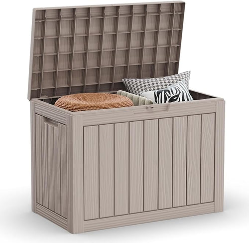 45 Gallon Outdoor Deck Box, Lockable Waterproof Outdoor Storage Boxes by MAIUSCOLI