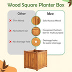 Idzo Set of 2 Hardwood Outdoor Flower Box, Durable Acacia Wood Flower Boxes - Image 7