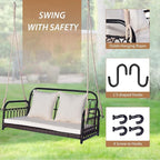Tangkula Outdoor Wicker Porch Swing, 2-Person Hanging Seat - Image 7