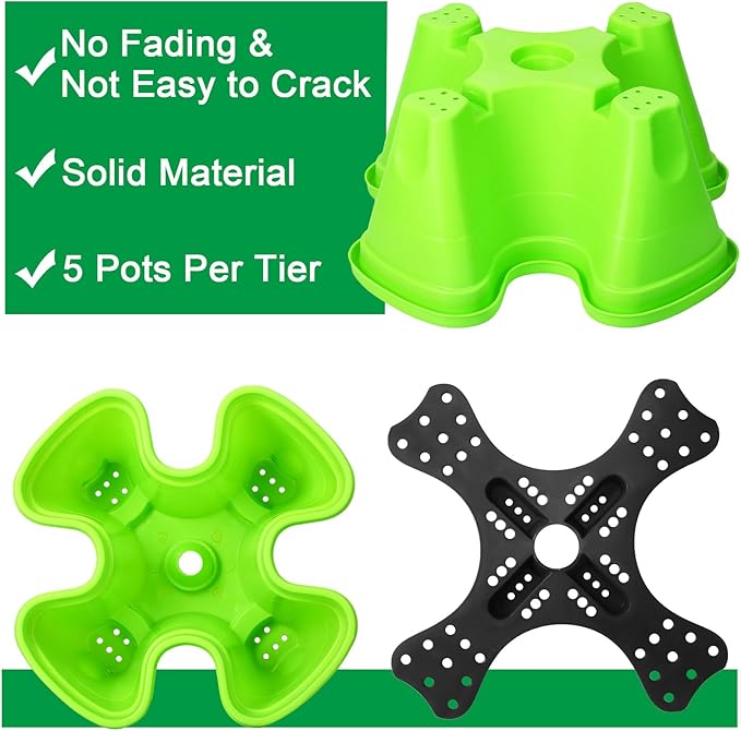 Umigy 2 Set 5 Tier Stackable Planters Vertical Garden Planters - Image 6