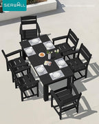 SERWALL Outdoor Dining Table Set, 67‘’ HDPE Patio Dining Set - Image 7