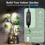 Plant Stand Indoor with Grow Lights 9 Tiered Wood Plant Shelf 62" Tall Plant - Image 4