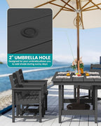 SERWALL Patio Dining Sets for 10 Person, HDPE Dining Set - Image 6