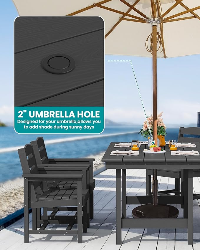 SERWALL Patio Dining Sets for 10 Person, HDPE Dining Set - Image 6
