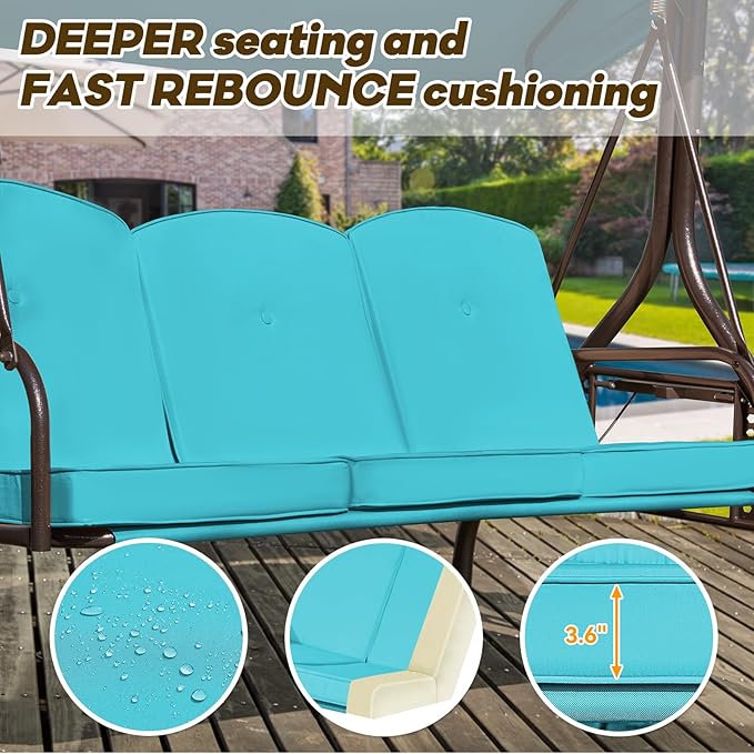 3 in 1 Patio Swing with Adjustable Canopy - Image 7