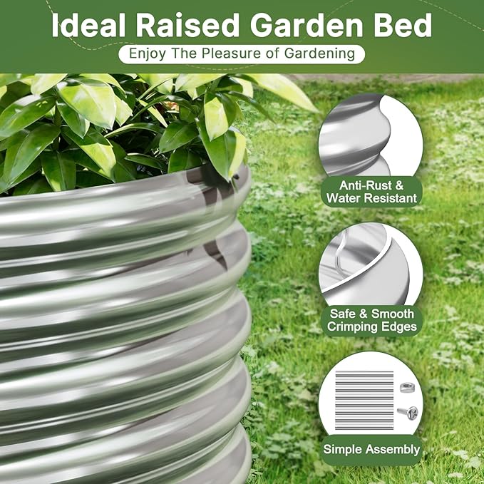 2 PCS Tall 6x3x1.5ft Galvanized Raised Garden Bed Outdoor, Metal Garden Bed - Image 4
