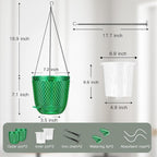QCQHDU Self Watering Hanging Pots, 2 Pack 7.2 Inch Hanging Planters - Image 3