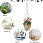 2 PCS Macrame Plant Hanger Indoor Hanging Plant Holder Hand-Woven Cotton Rope - Image 3