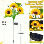 Solar Lights Outdoor Garden Decor, 4 Pack Sunflower - Image 3