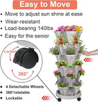 GameXcel Vertical Planter 6 Tier Stackable Planters Garden Planters Strawberry - Image 5