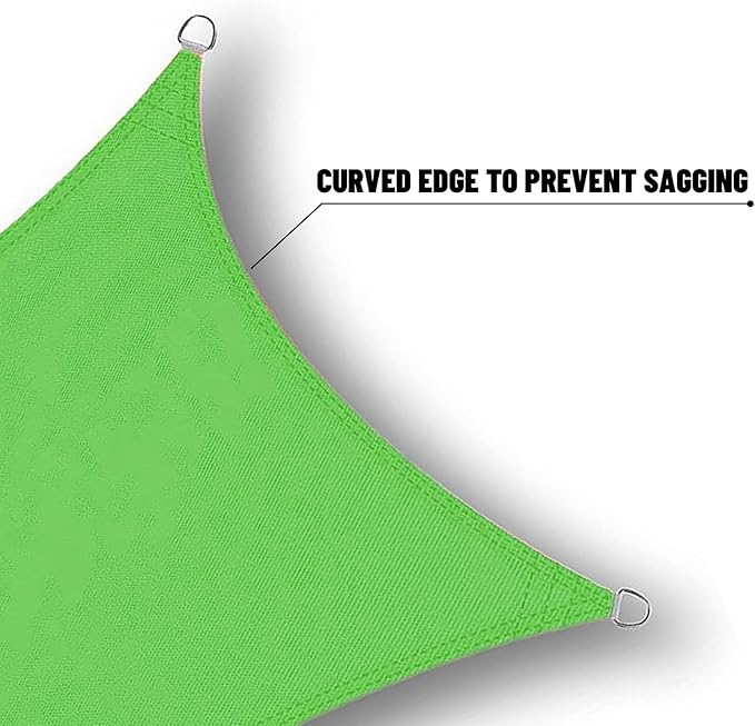 SUNNY GUARD Waterproof Sun Shade Sail 8' x 8' Lemon Green Rectangle UV Block - Image 4