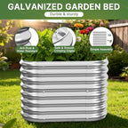 4 PCS Galvanized Raised Garden Bed Outdoor, Metal Garden Bed - Image 4