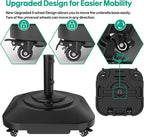 Umbrella Base with 5 Wheels, Upgraded 145lb Umbrella Stand Base, Heavy Duty & - Image 2