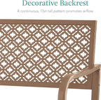 Best Choice Products Outdoor Bench 2-Person Metal Steel Benches Furniture - Image 5