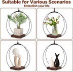 2 Pack Hanging Planters for Indoor Outdoor Plants, 12 Inch Sturdy Wood Base - Image 6