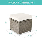 Best Choice Products Set of 2 Wicker Ottomans, Additional Seating, Side Table - Image 2