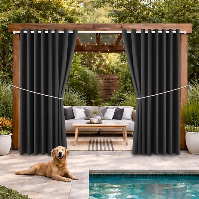 Outdoor Patio Curtain Waterproof Darkening Thermal Insulated Indoor Curtains by DivaenCamino