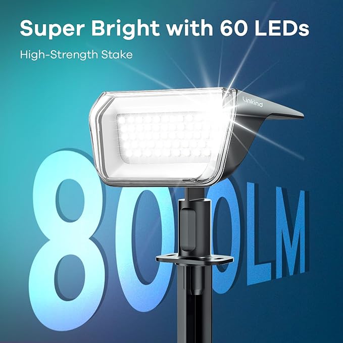 Linkind Solar Spot Lights Outdoor Waterproof IP67, 60 LED Solar Flood Lights - Image 2