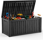 DRATO 120 Gallon Large Deck Box, Outdoor Storage Box by DRATOprovidesawarmandcozy
