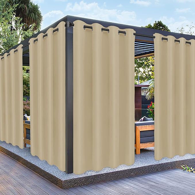 PureFit Outdoor Curtains for Patio Waterproof Weatherproof, UV Resistant by PureFit