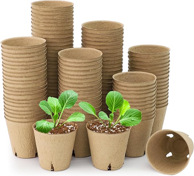 120 Packs 3.15 Inch Peat Pots, Biodegradable Pots by Bluepro