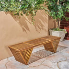 Christopher Knight Home Esme Outdoor Acacia Wood Bench, Teak Finish - Image 2