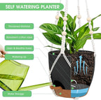 Hanging Planters for Indoor Outdoor Plants, 2 Pack Self Watering Hanging Pot - Image 3