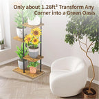 LASZOLA Black 5 Tiered Wood Plant Stand Indoor - Image 5
