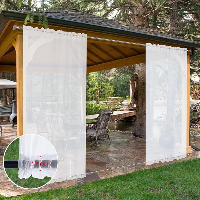 SpaceDresser Waterproof Outdoor Sheer Curtains - Image 8