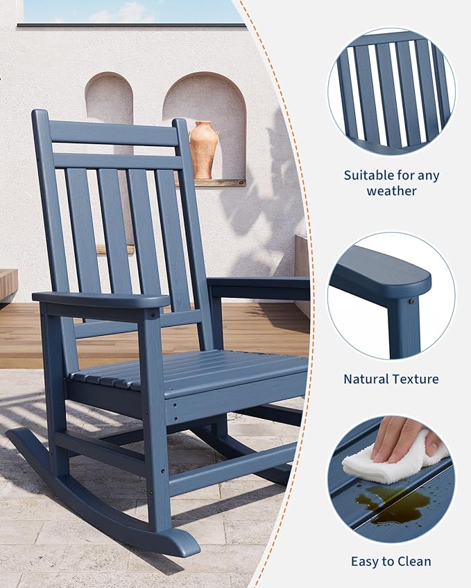 GarveeLife Poly Lumber Rocking Chair Outdoor Set of 4 - Image 3