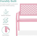 Best Choice Products Outdoor Bench 2-Person Metal Steel Benches Furniture - Image 3