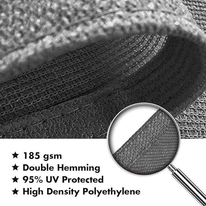 KANAGAWA Sun Shade Sail 12'x12'x17' Dark Gray Triangle UV Block Canopy Awning - Image 4